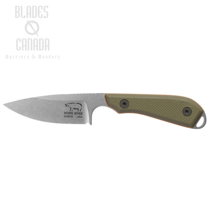 White River M1 Pro Fixed Blade Knife, CPM S35VN SW, Textured G10 Green/Orange, WRM1-TGO